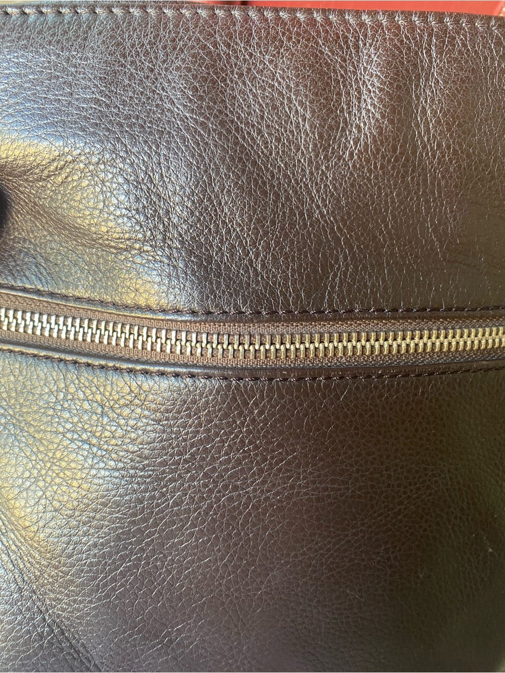 Vintage Danier Dark Brown Pebbled Leather
Crossbody Hobo Bag. - Picture 10 of 15